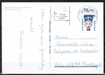 Bund 1374 als portoger. EF mit 70 Pf SWK Nofretete aus Bogen mit Oberrand auf Ausl.-Postkarte von 1988 / 1989 nach Portugal