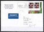 Bund 3088 als portoger. MeF mit 2x 28 Cent Blumen aus Bogen auf Auslands-Priority-Infopost 10g von 2014 nach China, AnkStpl.
