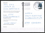Bund 1934 - 100 Pf SWK "Goethe/Schiller" als Ganzsachen-Postkarte DPB C4 : kleiner Wecker, Durchstich oben, 2000 gelaufen, codiert
