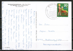 Bund 631 als portoger. EF mit 20 Pf Pflegehilfe auf Inlands-Postkarte von 1970-1971