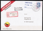 Bund 1428 als EF mit 250 Pf Frauen-Serie auf Inlands-Einschreibe-Brief bis 20g vom September 1991