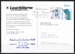 Berlin 811 als portoger. MiF mit 20 Pf Frauen-Serie + 5 Pf SWK-Serie vom Bogen mit Oberrand auf Massendrucksache-Postkarte von 1990