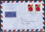 Bund 1152 als portoger. MeF mit 2x 80 Pf Wohlfahrt 1982 auf Luftpost-Brief 5-10g von 1982-1989 nach Indien/AnkStpl.
