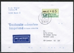 Bund ATM 1 - Marke zu 65 Pf in Spritzguss-Type als portoger. EF auf Luftpost-Drucksache ermäß.Geb. von 1983 nach GB mit blauer Punkt-Codierung, Bonn / j