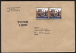 Bund 1396 als portoger. MeF mit 2x 80 Pf Weihnachten 1988 auf Auslands-Drucksache 50-100g vom Juli 1989 in die CSSR