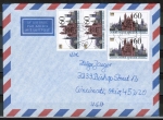 Bund 1444 als portoger. MeF mit 4x 60 Pf Speyer auf Luftpost-Brief 15-20g von 1990 in die USA, Code