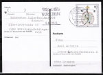 Bund 1631 als portogerechte EF mit 60 Pf Wohlfahrt 1992 auf Inlands-Postkarte von 1992-1993