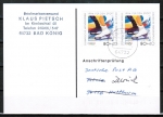 Bund 1717 als portoger. MeF mit 2x 80 Pf Sport 1994 auf Einzel-Anschriftenprfungs-Postkarte von 1997-2002, codiert, rs. Stempel