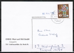 Bund 630 als portoger. EF mit 10 Pf Bergwacht auf Bücherzettel-Postkarte von 1970-1971