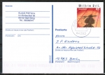 Bund 2391 als portoger. EF mit 45 Cent EZM aus Tell-Faust-Block auf Inlands-Postkarte von 2004-2019, codiert