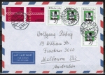 Bund 710 als überfrank. MiF mit 4x 25 Pf "Wilhelm Löhe" auf Luftpost-Brief 5-10g vom März 1972 nach Australien