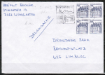 Bund 913 als portoger. MeF mit 4x 10 Pf B+S - Serie Buchdruck aus Rolle auf Inlands-Drucksache bis 20g von 1979-1982