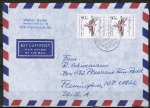 Bund 1227 als portoger. MeF mit 2x 80 Pf Wohlfahrt 1984 auf Luftpost-Brief 5-10g von 1984-1989 in die USA/Code