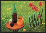 Ansichtskarte von Vladimir Bedekovic - "Ein Glas Wein" (1975)