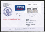 Bund 1935 als portoger.(!) MeF mit 2x 110 Pf SWK "Bellevue" als OR-ER-Paar auf Schlerbrief 20-50g von 1998 in die USA, codiert