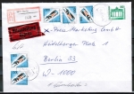 Bund 1496 als MiF mit 5x 100 Pf Bob-WM EZM aus Block 23 auf VGO-Eil-Einschreibe-Brief bis 20g vom Febr. 1991 RSch. ???
