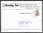 Bund 1375 als portoger. EF mit 120 Pf SWK aus Rolle auf Streifbandzeitung 50-100g von 1995