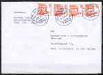 Bund 995 als portoger. MeF mit 4x 20 Pf B+S - Serie aus Rolle auf Inlands-Brief bis 20g von 1982-1989