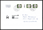 Bund 3116 als portoger. MeF mit 3x 85 Cent Blumen aus Rolle mit Scancode auf Prio-Brief 14x20 cm von 2019-2021