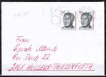 Berlin 723 als 20 Pf überfrankierte MeF mit 2x 50 Pf Ernst Ludwig Heim auf Brief bis 20g von 1987 von Berlin ins Bundesgebiet