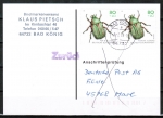 Bund 1667 als portoger. MeF mit 2x 80 Pf Jugend 1993 / Rosenkäfer auf Einzel-Anschriftenprüfungs-Postkarte von 1997-2002, codiert