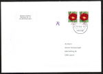 Bund 3114 Skl. (Mi. 3121) als portoger. MeF mit 2x 62 Cent Blumen als Selbstklebe-Marken auf "A-Post - Midi-Brief" über 100g vom ZAG Büsingen in die Schweiz