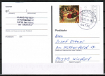 Bund 3181 als portoger. EF mit 45 Cent Lucas Kranach auf Inlands-Postkarte von 2015-2019, codiert