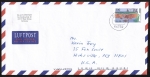 Bund 1873 als Sonder-Ganzsachen-Umschlag USo 3 mit eingedr. Marke 300 Pf Boddenl. - 1998/1999 als Übersee-Luftpost-Brief nach USA, vs. codiert