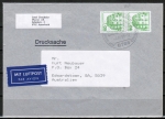 Bund 1038 als portoger. MeF mit 2x grner 50 Pf B+S - Marke aus Rolle im Buchdruck auf Luftpost-Drucksache bis 20g von 1982-1989 nach Australien