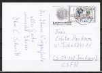 Bund 1457 als portoger. EF mit 80 Pf Jugend 1990 auf Auslands-Postkarte von 1991 in die CSSR. rechts kleine Abschabungen an Karte / repariert