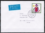 Bund 1485 als portoger. EF mit 60 Pf Weihnachten 1990 auf VGO-Europa-Luftpost-Brief bis 20g von 1990 nach Polen, AnkStpl.