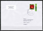 Bund 3114 als portoger. EF mit 62 Cent Blumen-Serie aus Bogen mit Rand auf B-Brief vom ZAG Büsingen in die Schweiz von 2015