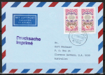 Bund 956 als portoger. MeF mit 2x 50 Pf R. A. Schrder auf Luftpost-Drucksache bis 20g von 1987 nach Australien
