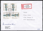 Bund 1251 als portoger. MeF mit 4x 70 Pf Säule auf Inlands-Einschreibe-Brief bis 20g von 1985-1989