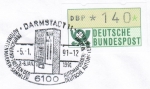 Bund ATM 1 - Marke zu 140 Pf als portoger. EF auf Auslands-Brief bis 20g nach Polen/AnkStpl. mit Sonderstempel "10 Jahre ATM" von 1991 von Darmstadt