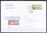 Bund ATM 1 - Marke zu 450 Pf in Spritzguss-Type als portoger. EF auf Orts-Wertbrief bis 20g von 1987, AnkStpl.