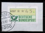 Bund ATM 1 - Marke zu 45 Pf in Gravur-Type auf kleinem Briefstück mit sauber Stempelung Wiesbaden / td- kein Terminal-Stempel