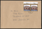 Berlin 829 als portoger. MeF mit 2x 50 Pf Weihnachten 1988 auf Ortsbrief bis 50g / 14x20 cm von 1989-1991
