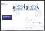 Bund 2629 als portoger. MeF mit 2x 100 Cent Astrid Lindgren auf Übersee-Luftpost-Kompakt-Brief 20-50g von 2008 in die Philippinen, AnkStpl.