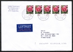 Bund 2694 als portoger. MeF mit 5x 25 Ct. Blumen / Gartennelke aus Bogen auf Auslands-Brief 20-50g von 2009-2010 in die Niederlande, codiert
