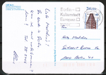 Berlin 816 als portoger. EF mit 40 Pf SWK aus Bogen mit Oberrand auf Orts-Postkarte innerhalb Berlins von 1988