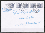 Bund 913 als portoger. MeF mit 5x 10 Pf B+S - Serie Buchdruck aus Rolle auf Inlands-Drucksache bis 20g von 1982-1989