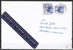 Bund 997 als portoger. MeF mit 2x 90 Pf B+S - Serie aus Rolle auf Luftpost-Brief 10-15g von 1979-1982 nach Kolumbien, AnkStpl.