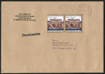 Berlin 829 als portoger. MeF mit 2x 50 Pf Weihnachten 1988 auf Drucksache bis 50g / 14x20 cm von 1989-1991 von Berlin ins Bundesgebiet