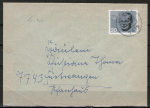 Bund 433 als portoger. EF mit 20 Pf Dietrich Bonhoeffer EZM aus Widerstands-Block auf Inlands-Brief bis 20g von 1964-1966, Umschlag rs. Fehlstelle
