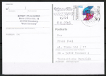 Bund 1471 als portoger. EF mit 80 Pf Handelskammer auf Auslands-Postkarte von 1990-1991 in die Tschechische Republik