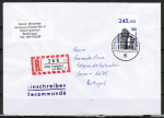 Bund 1407 als portoger. EF mit 350 Pf SWK aus Bogen mit Oberrand auf Einschreibe-Brief bis 20g vom Juni 1989 nach Portugal, AnkStpl.