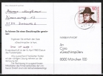 Bund 892 als portoger. EF mit 50 Pf Dr. Carl Sonnenschein auf Inlands-Postkarte von 1979-1982, Marke mit leichtem Eckknick
