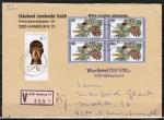Bund 1027 als portoger. MiF mit 4x 90 Pf Wohlfahrt 1979 + 40 Pf SM auf Inlands-Wertbrief 20-50g von 1981