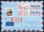 Bund B+S-Heftblatt mit roter 50 Pf als portoger. MiF mit 40 Pf SM auf Auslands-Einschreibe-Brief bis 20g von 1978 nach Polen, AnkStpl.